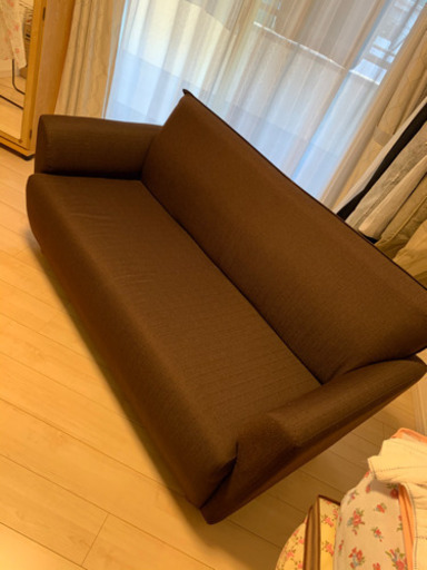 三人掛け　ソファ　ニトリ　ブラウン