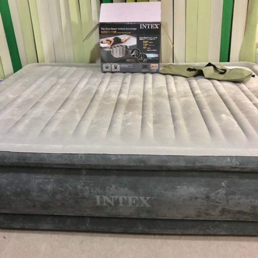 【交渉中】電動エアベッド　INTEX(インテックス) エアーベッド  クィーンコンフォート ワイドダブルサイズ  電動式  203×152×46cm  グレー