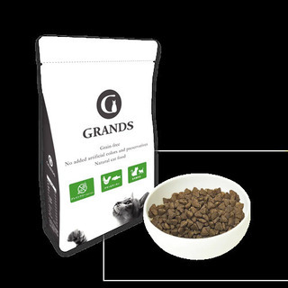 猫のドライフード500g ｜全年齢用・チキン&サーモン味・穀物フリーの画像