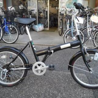 中古自転車１２８４　前後タイヤ新品！　折り畳み　２０インチ　６段ギヤ　ダイナモライト