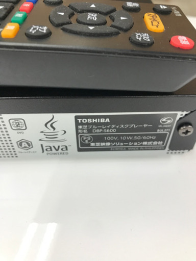 TOSHIBA 東芝 DBP-S600 2018年製 ブルーレイディスクプレーヤー