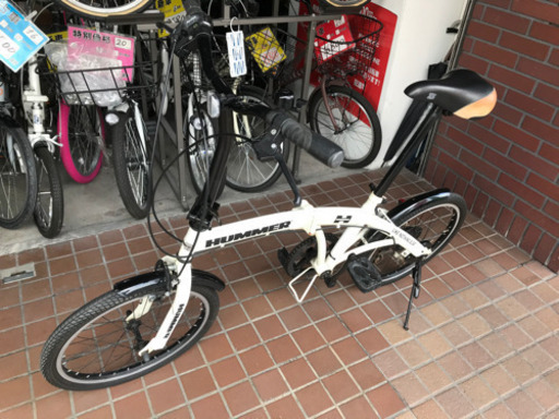 HUMMER20インチ　外装6段変速付き折り畳み自転車　ホワイト