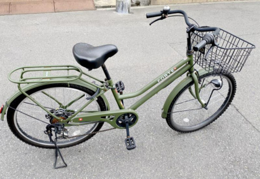26インチ　グリーン　自転車　外装6速　オートライト　ママチャリ
