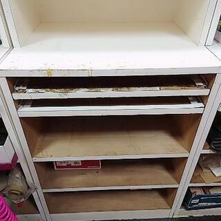 引き出し付きカウンター　作業棚　DIY等に