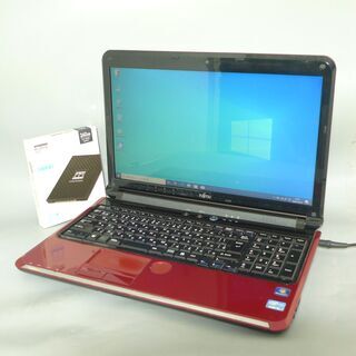 送料無料 新品SSD240GB 1台限定 ノートPC 中古良品 15.6型 富士通 AH55/D 第2世代Core i5 4GB DVDマルチ 無線LAN テンキー Windows10 Office