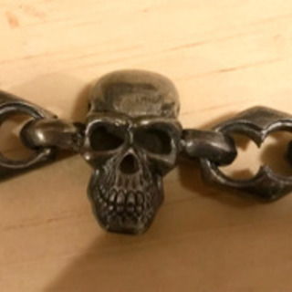 骸骨　ドクロ　アクセサリー　シルバー　ブレスレットの画像