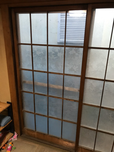 古民家　木製サッシ　木製ガラス戸　昭和レトロ 木枠 建具 引き違い戸　築50年