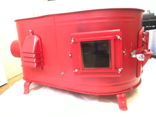 薪ストーブ　カラータマゴ型３面窓付薪ストーブ”ＦＩＲＥ　ＳＩＤＥ”小３号サイズ