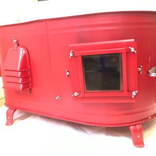 薪ストーブ　カラータマゴ型３面窓付薪ストーブ”ＦＩＲＥ　ＳＩＤＥ”小３号サイズ