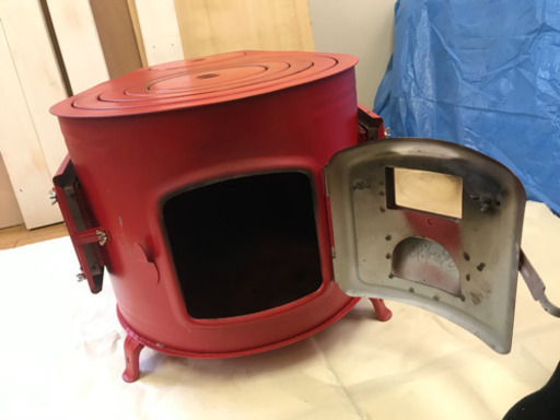 薪ストーブ　カラータマゴ型３面窓付薪ストーブ”ＦＩＲＥ　ＳＩＤＥ”小３号サイズ