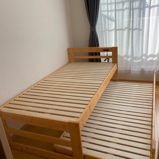 親子ベッド シングル すのこ 収納の画像