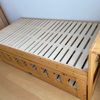 親子ベッド シングル すのこ 収納の画像