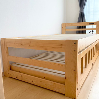 親子ベッド シングル すのこ 収納の画像