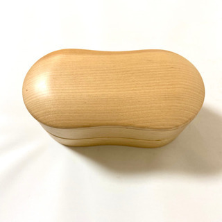 【新品】日本製　木製　弁当箱　二段　北海道産木材　ナチュラル  ウッド　木工　ビーンズの画像