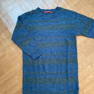 値下げ☆美品☆アルパカ入り☆レディース☆ウールセーター☆ニット☆M☆ボーダー☆ネイビーの画像