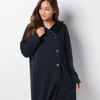 新品タグ付☆マーブルワルツ☆あたたかな裏シャギーフードトッパー３つボタン♪ネイビーMの画像