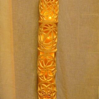 特大☆竹灯籠 〜円和模様〜 幻想の灯り ☆ 竹ランプ