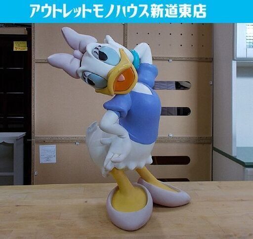 ◇ディズニー デイジーダック 高さ42cm Disney Daisy Duck アヒルの女の子 ピンクのリボン 人形 フィギュア 希少品 札幌市東区 新道東店