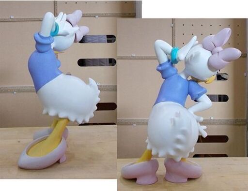 ◇ディズニー デイジーダック 高さ42cm Disney Daisy Duck アヒルの女の子 ピンクのリボン 人形 フィギュア 希少