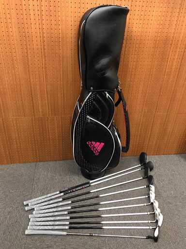 【12/31値下げしました！】【初心者・レディース】ゴルフバック（adidas）、ゴルフクラブ10本セット（マルマン FIGARO）、ボール・ティー・カウンターのおまけ付き！すぐに始められます！