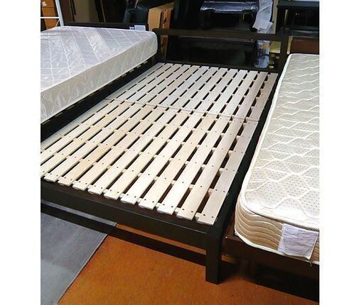 札幌 セミダブルベッド【フレーム 廃盤モデル 無印良品】ブラウン MUJI タモ材 無垢 マットレス厚さ170mm 本郷通店