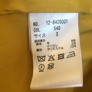 ロングコート　レディース　ＰＬＳＴ　プラステ　黄色　襟なしコートの画像