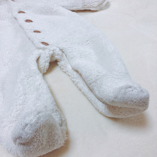 ベビーギャップ　くま耳　もこもこ　足つきカバーオール　70cmの画像