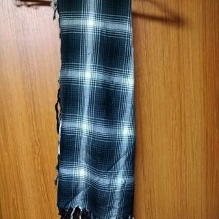 未使用品 マフラー チェック フリンジ