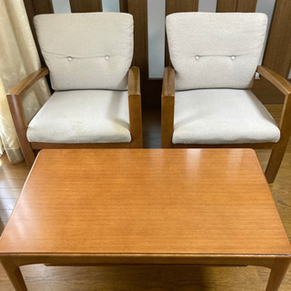 カリモク Direttore コーヒーテーブルとチェアー2脚