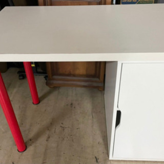 テーブル　家具　収納付き　オシャレ　ホワイト　レッド