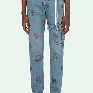 OFF WHITE SLIM ASY METRIC BLENCH DENIM