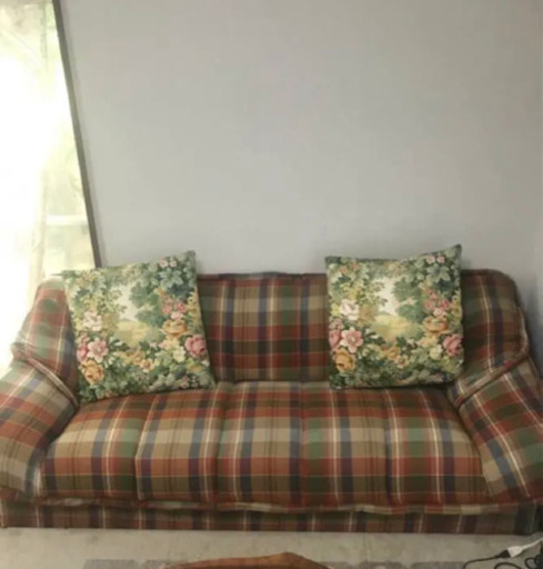 ソファ チェック柄 3人がけ