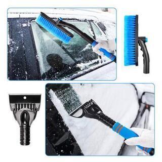【新品】車用スノーブラシ 伸縮式 除雪ブラシ アイススクレーパー...