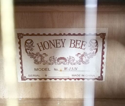HONEY BEE アコースティックギター W-15 ナチュラル ギター ハニービー アコギ 本体のみ  苫小牧西店