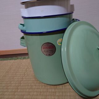 ホーロータンク　手付き、フタ付き