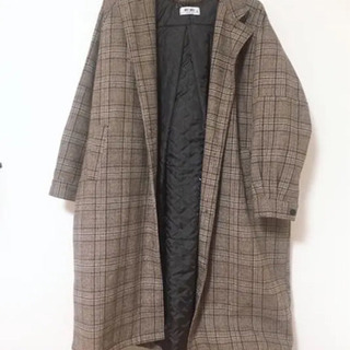 グレンチェックロングコート　お値下げの画像