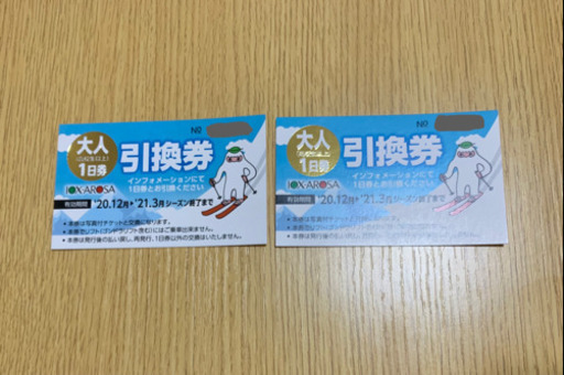 イオックスアローザ　大人一日券(引換券)