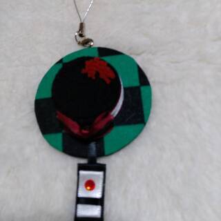 緑と黒チェックのストラップ　ハンドメイド