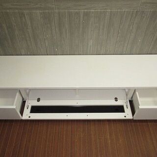 stp-0517　テレビ台　ホワイト　テレビボード　幅175 TV台　ローボード 白　リビングボード　テレビラック　リビング収納　ガラス扉　MARUMITSU　マルミツの画像