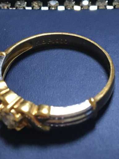 ♡K18  Pt900刻印ありダイヤリング♡
