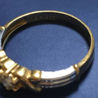 ♡K18  Pt900刻印ありダイヤリング♡の画像