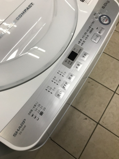 SHARP シャープ ES-GE6B 2017年製 6kg 洗濯機