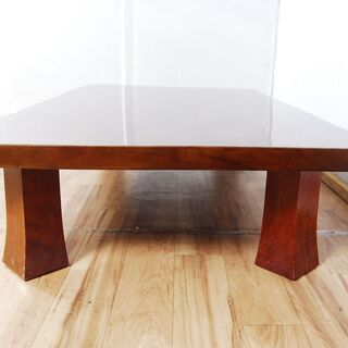 4383 耳付 紫檀 座卓 一枚板 脚取外し可 ローテーブル 幅 90cm 長さ 151.5cm 高さ32cm 天板厚み4.5cm 愛知県岡崎市 直接引取可能の画像