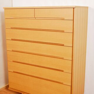 4384 府中家具 桐 天然木 チェスト 洋タンス 箪笥 D46.7×W106×H124.