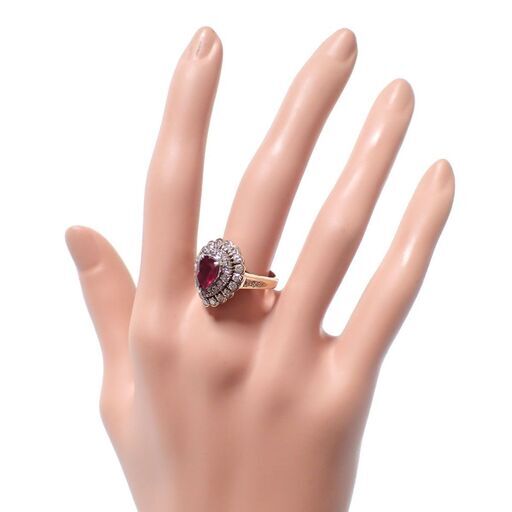 E402 Pt900 K18 ダイヤモンド ルビー 9.2g 豪華 指輪 リング