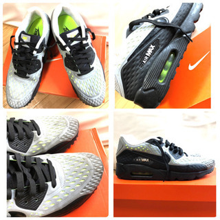 NIKE ナイキ　エアマックス　スニーカー　グレー　ネオングリーン　の画像