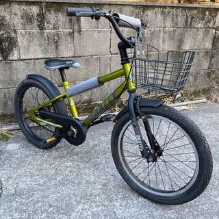 18インチ子供自転車　ジュニア　イエローメタリック　　 前カゴ　...