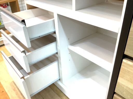 サイドボード　引き出し付　ホワイト【トレファク岸和田店】