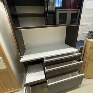 GM238 食器棚 キッチンボード ブラウン ダークブラウン ファミリー