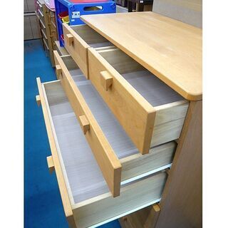 札幌 6段 タンス 幅89㎝ 高さ124㎝ 6段チェスト ナチュラル 衣類